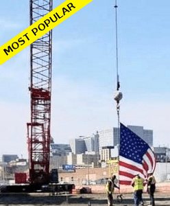 Crane With American Flag